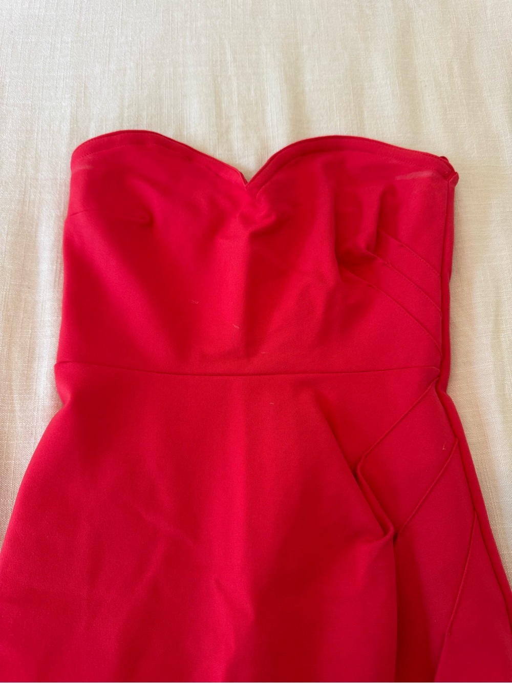 Love By Design Strapless Hot Pink-Red Evening Dress